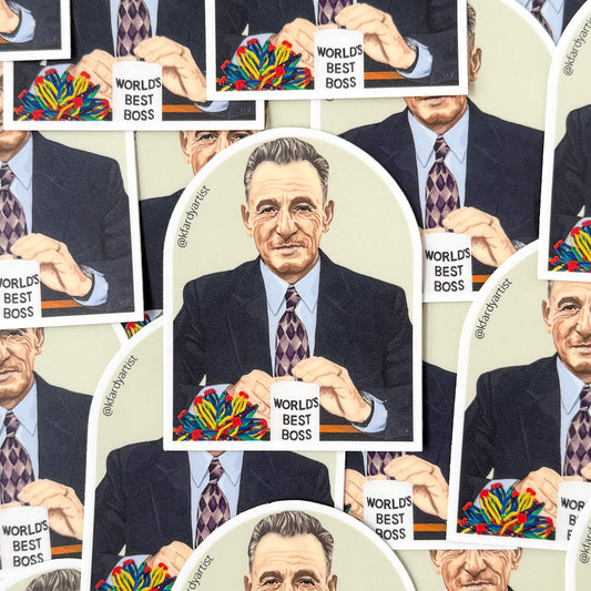 Springsteen World's Best Boss - arched 3" sticker