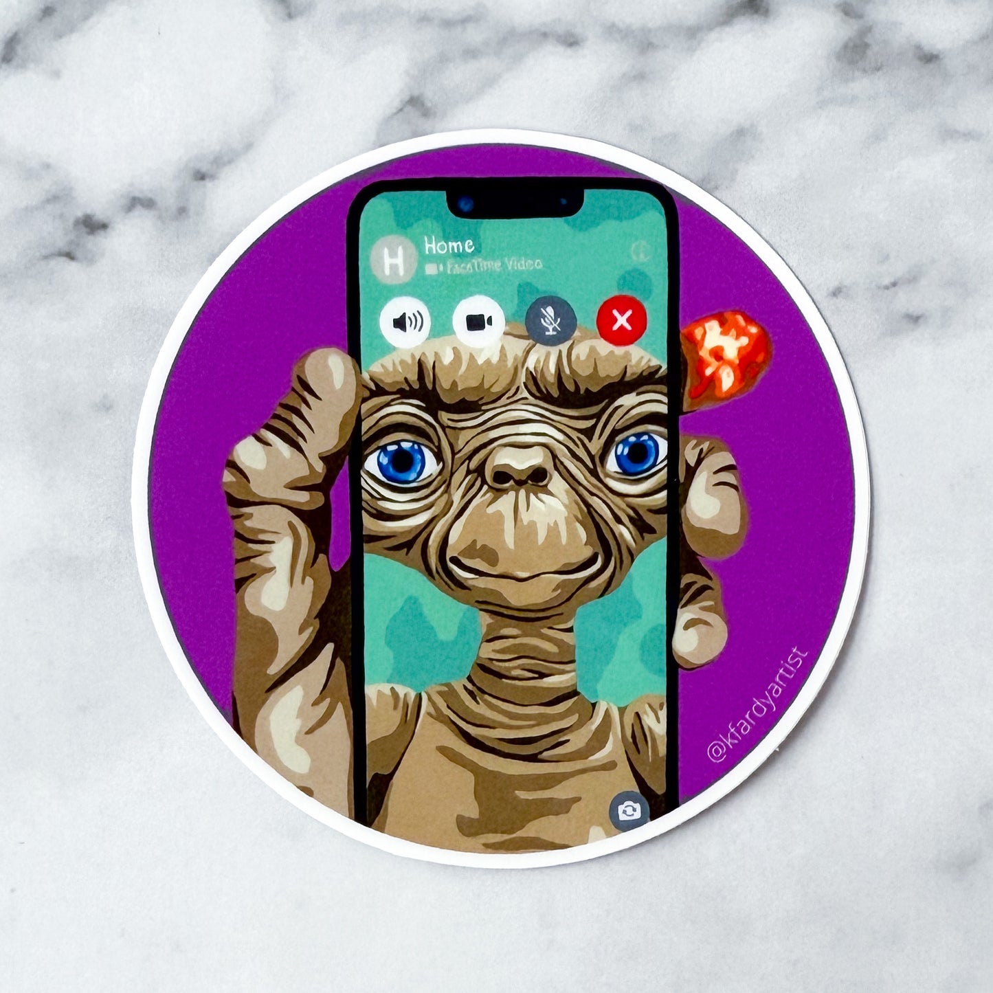 E.T FaceTime Home - round 3" sticker