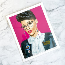 Load image into Gallery viewer, Fine art print  - Janelle Monáe Doesn&#39;t Believe In Late Fees (2 sizes)
