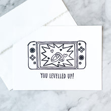 Load image into Gallery viewer, &quot;You Levelled Up&quot; wedding card

