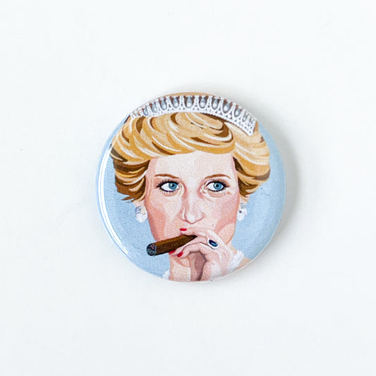 Princess Diana with cigar 1.25" fridge magnet