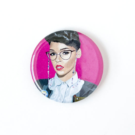 Janelle Monáe as a librarian 1.25" fridge magnet