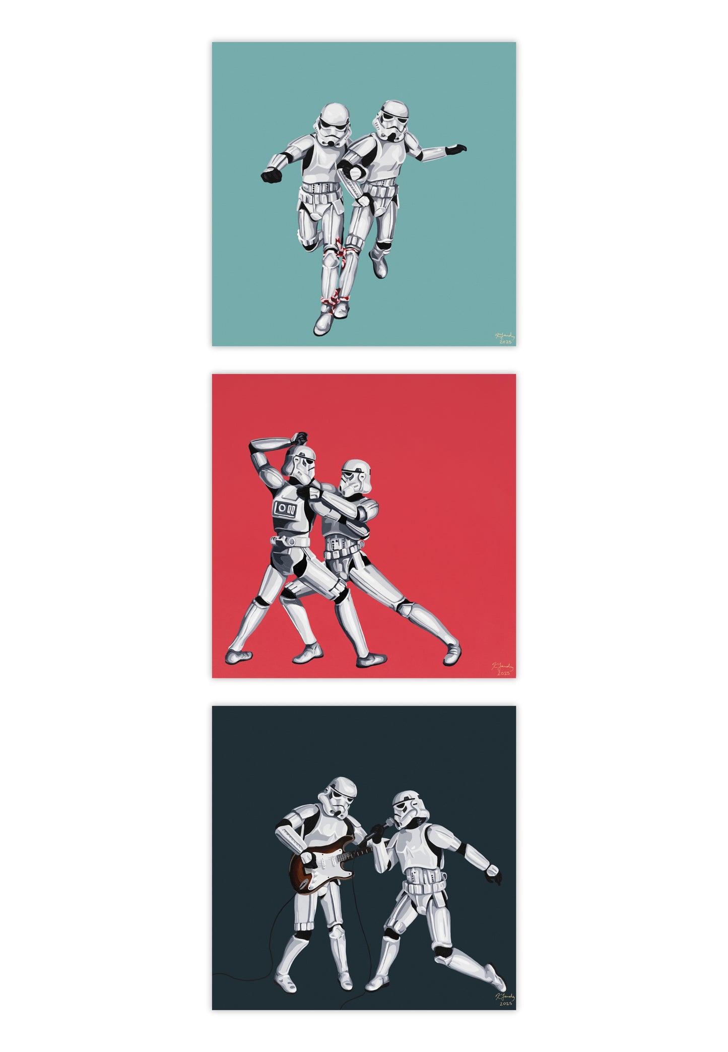 Three Legged Race / Tango / Rock Band  | 16x48” triptych