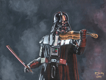 Load image into Gallery viewer, Blank greeting card  - &quot;Darth Vader Playing the Violin&quot;
