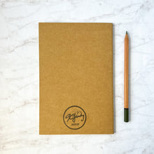 Load image into Gallery viewer, Affirmations and Dirty Words hand-stamped notebook/journal (blank, lined, or dot grid)
