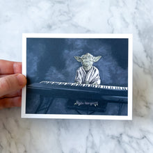 Load image into Gallery viewer, Postcard print  - &quot;Yoda Playing the Piano&quot;
