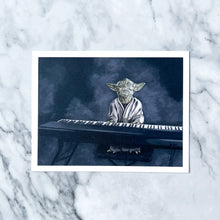 Load image into Gallery viewer, Postcard print  - &quot;Yoda Playing the Piano&quot;

