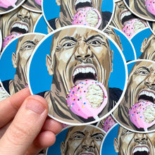 Load image into Gallery viewer, The Rock Is Coming For Your Cake Pop round 3&quot; sticker
