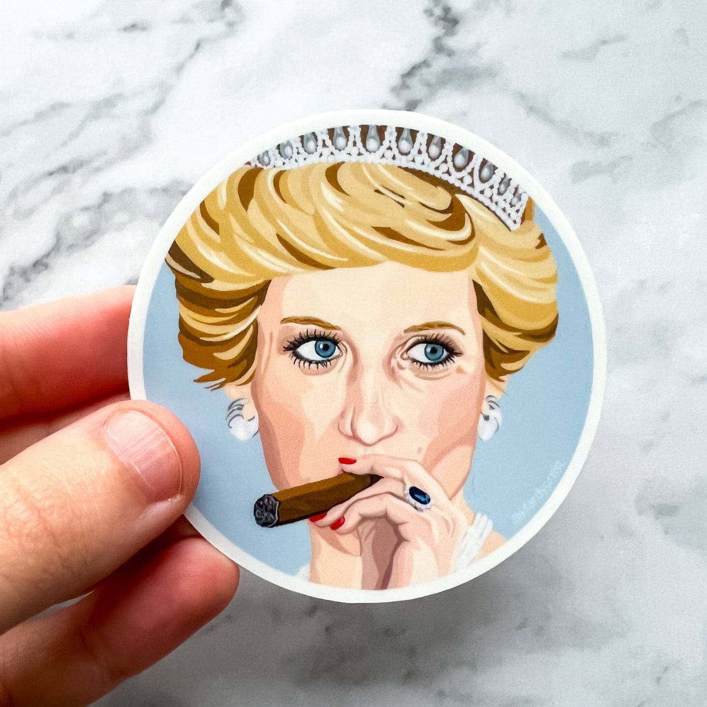 Princess Diana round 3" sticker