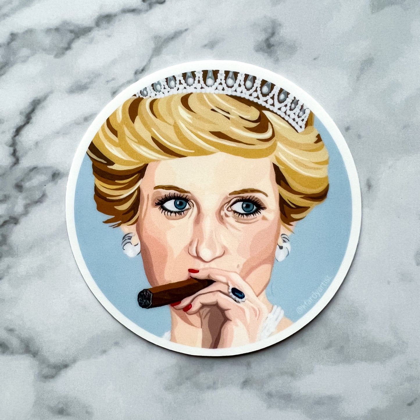 Princess Diana round 3" sticker