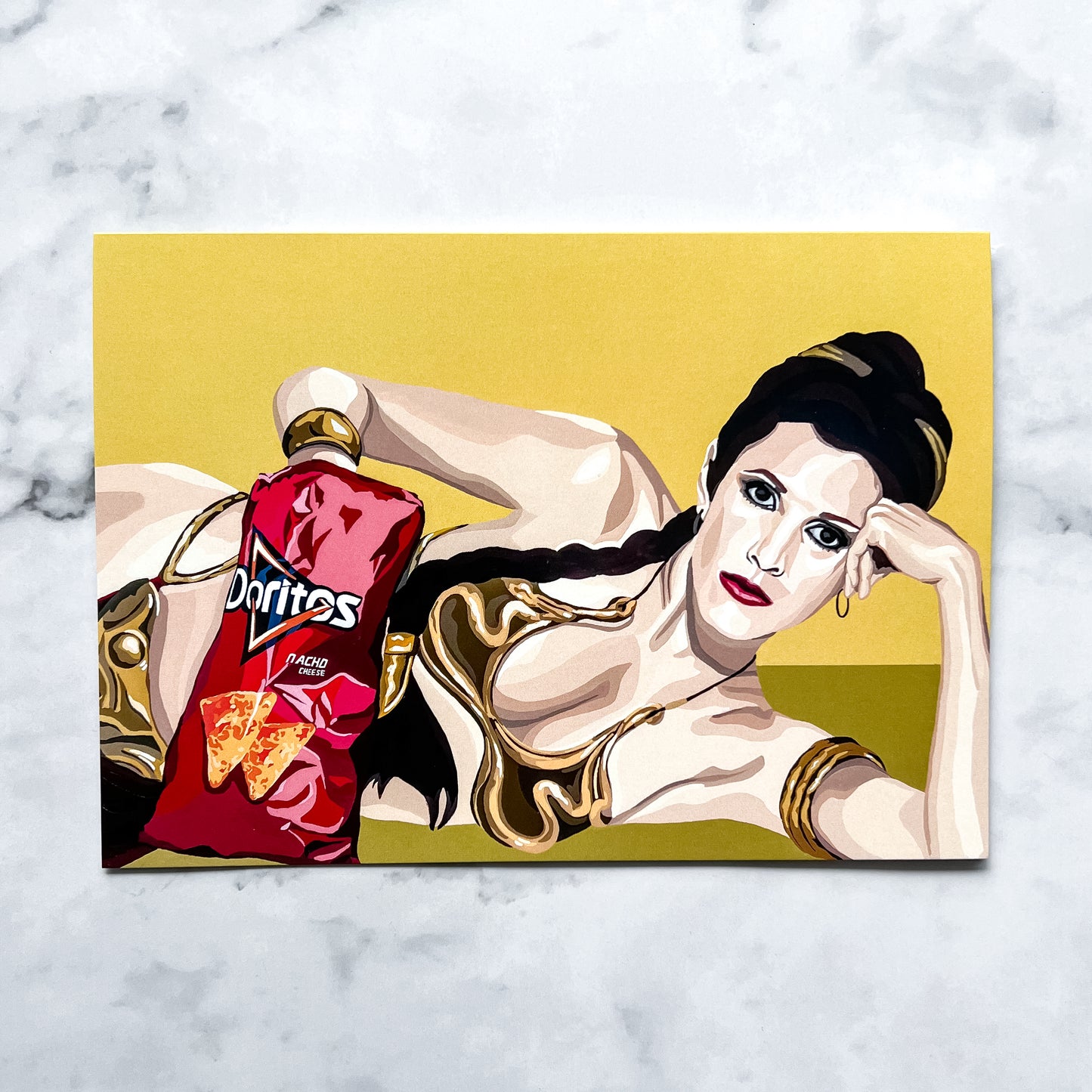 Blank greeting card  - Princess Eating Doritos