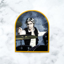 Load image into Gallery viewer, Han Solo Playing the Drums 3&quot; arch sticker
