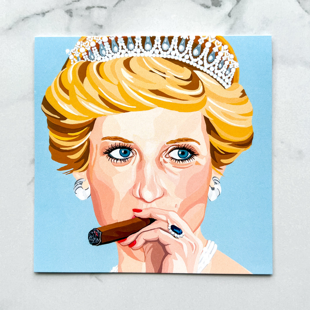 Blank greeting card  - Lady Di And Her Stogie