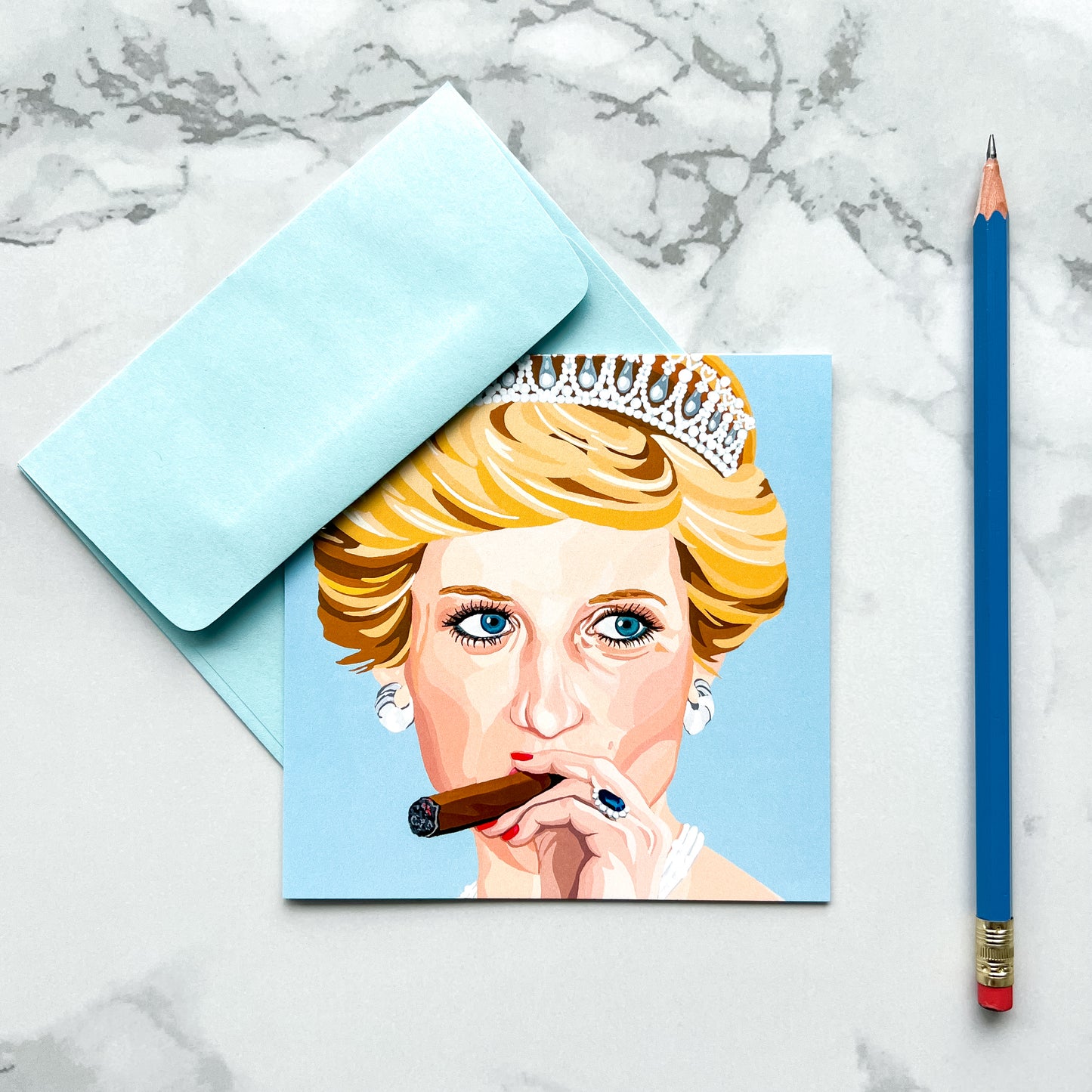 Blank greeting card  - Lady Di And Her Stogie