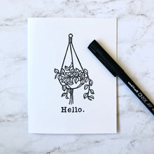 Load image into Gallery viewer, Blank &quot;Hello.&quot; plant notecards  - set of 5 or 10
