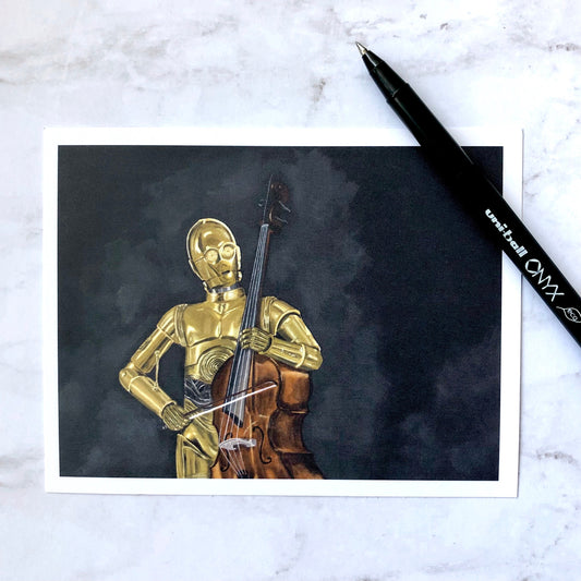 Postcard print  - "C Playing the Bass"