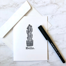 Load image into Gallery viewer, Blank &quot;Hello.&quot; plant notecards  - set of 5 or 10
