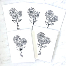 Load image into Gallery viewer, Blank daisy notecards  - set of 5 or 10
