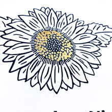 Load image into Gallery viewer, Sunflower thank you card with gold leaf
