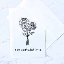 Load image into Gallery viewer, Daisy bouquet congratulations card with gold leaf
