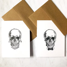 Load image into Gallery viewer, Blank fancy skulls notecards  - set of 8
